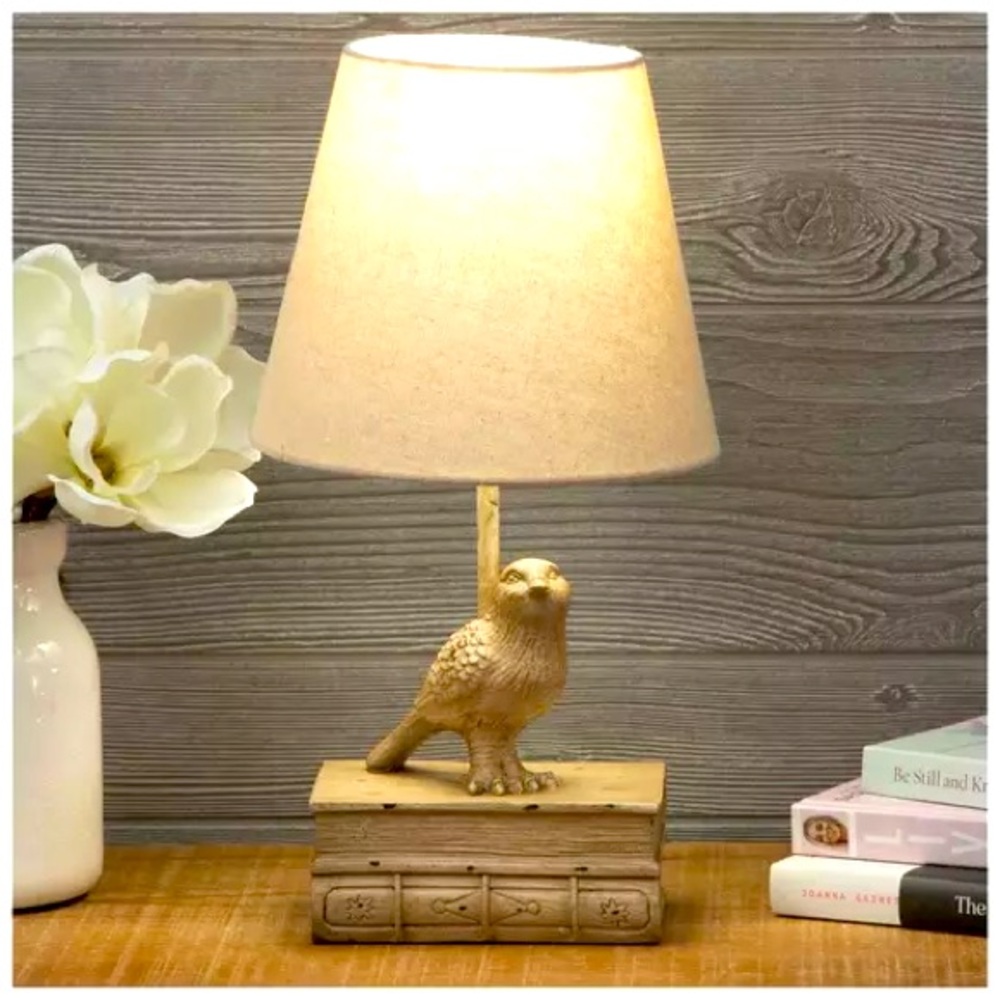 Bird On Books Table Lamp